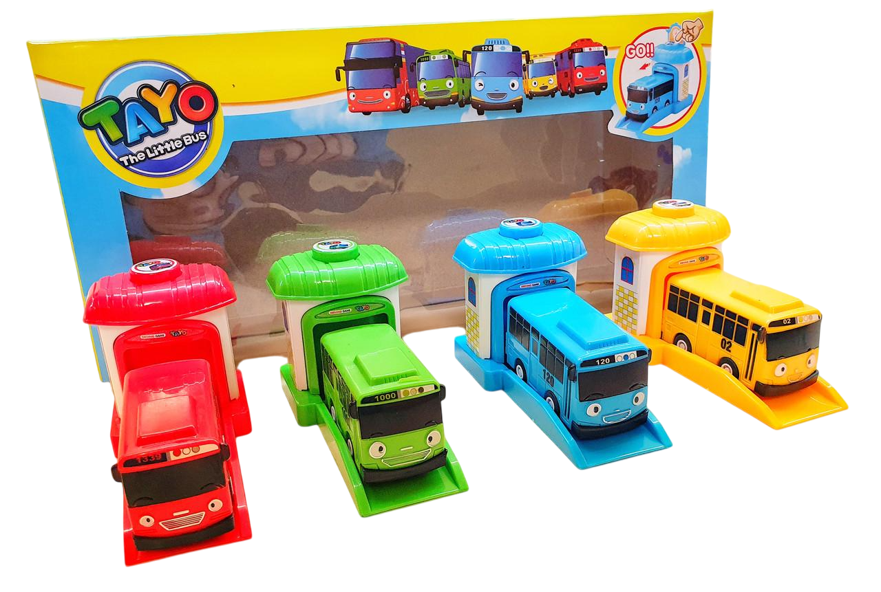 Набір автобусів Тайо 7/12 см Різнокольоровий