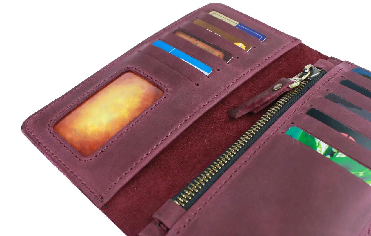 Гаманець FREESKIN шкіряний 19х9,5х1 см Марсала - фото 3 Гаманець FREESKIN шкіряний 19х9,5х1 см Марсала - фото 3