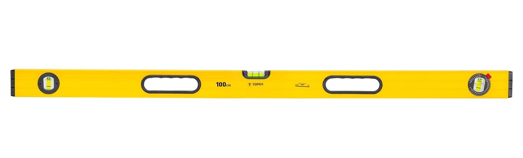 Уровень строительный Topex тип 600 3 капсулы 100 см Желтый (29C604) - фото 1