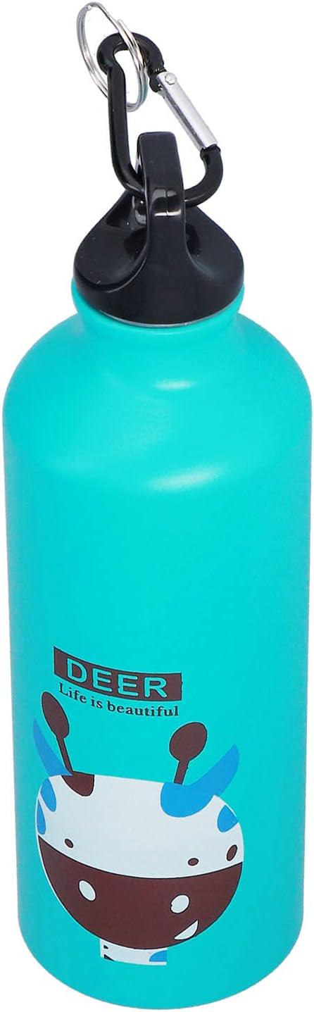 Пляшка для води Жираф із карабіном 500 мл Блакитний - фото 2