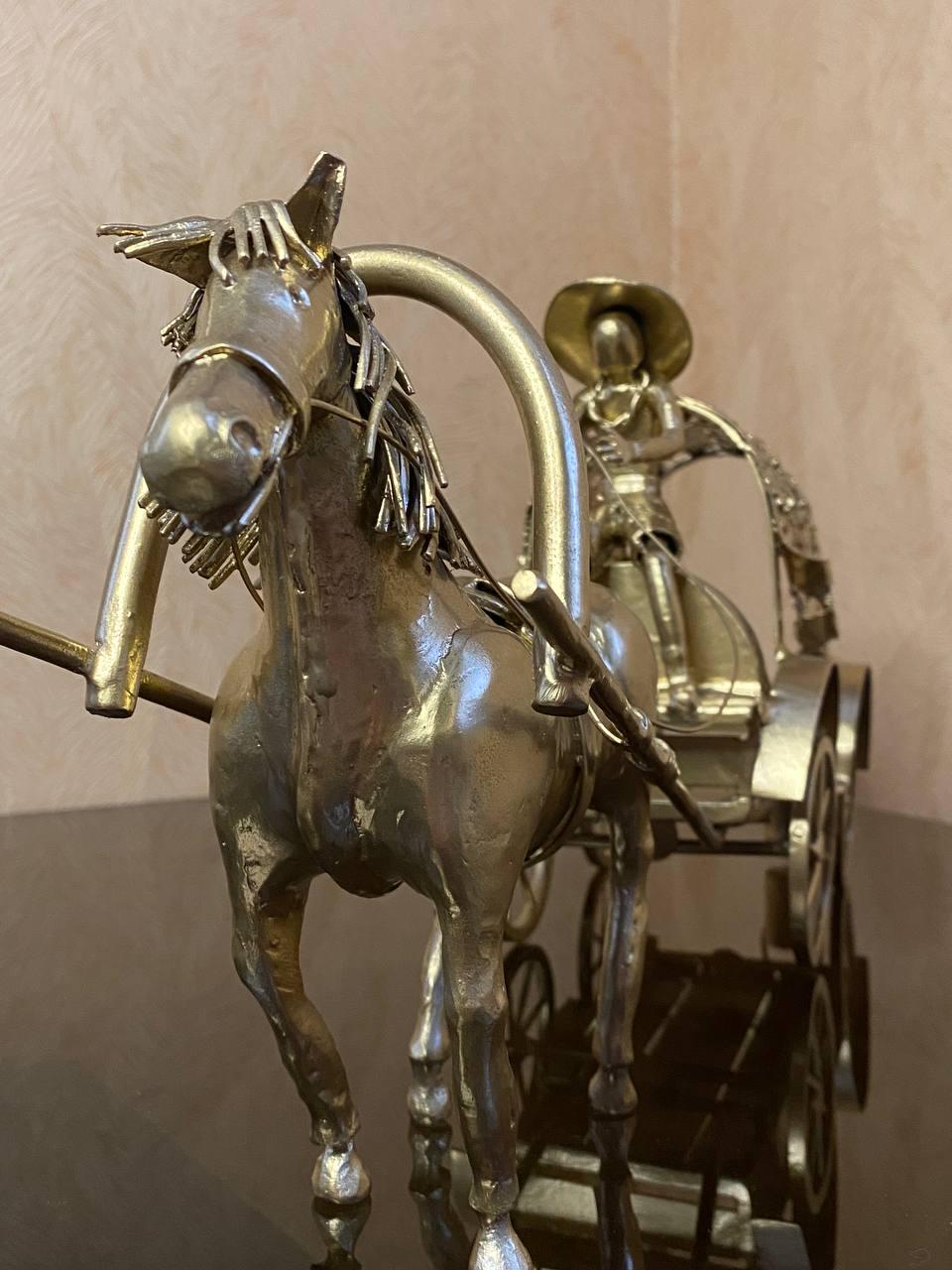 Підставка для винних пляшок Кінь на 1 шт. металева 25х14х56 см - фото 4