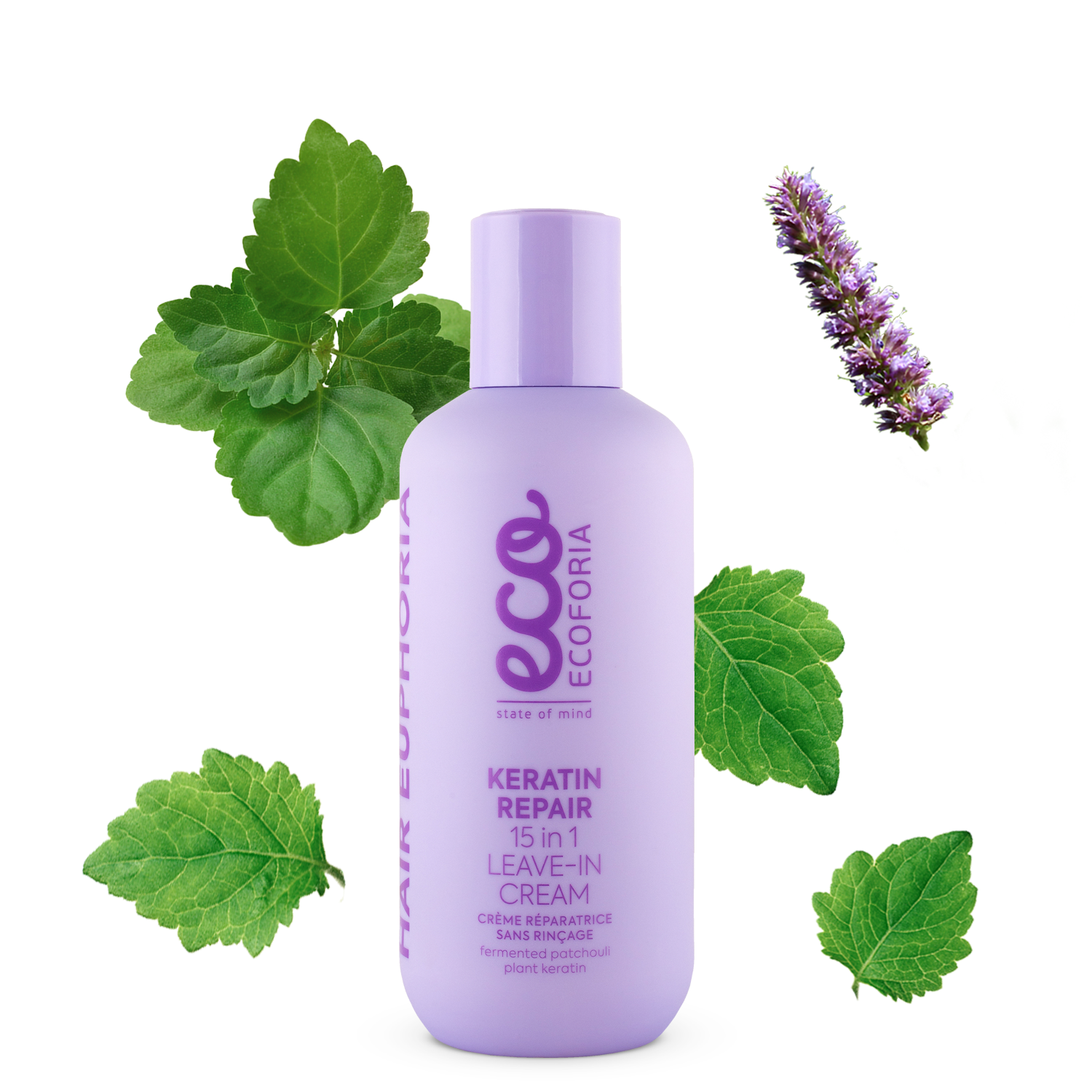 Незмивний крем Ecoforia Hair Euphoria Кератинове відновлення 15в1 20 0мл
