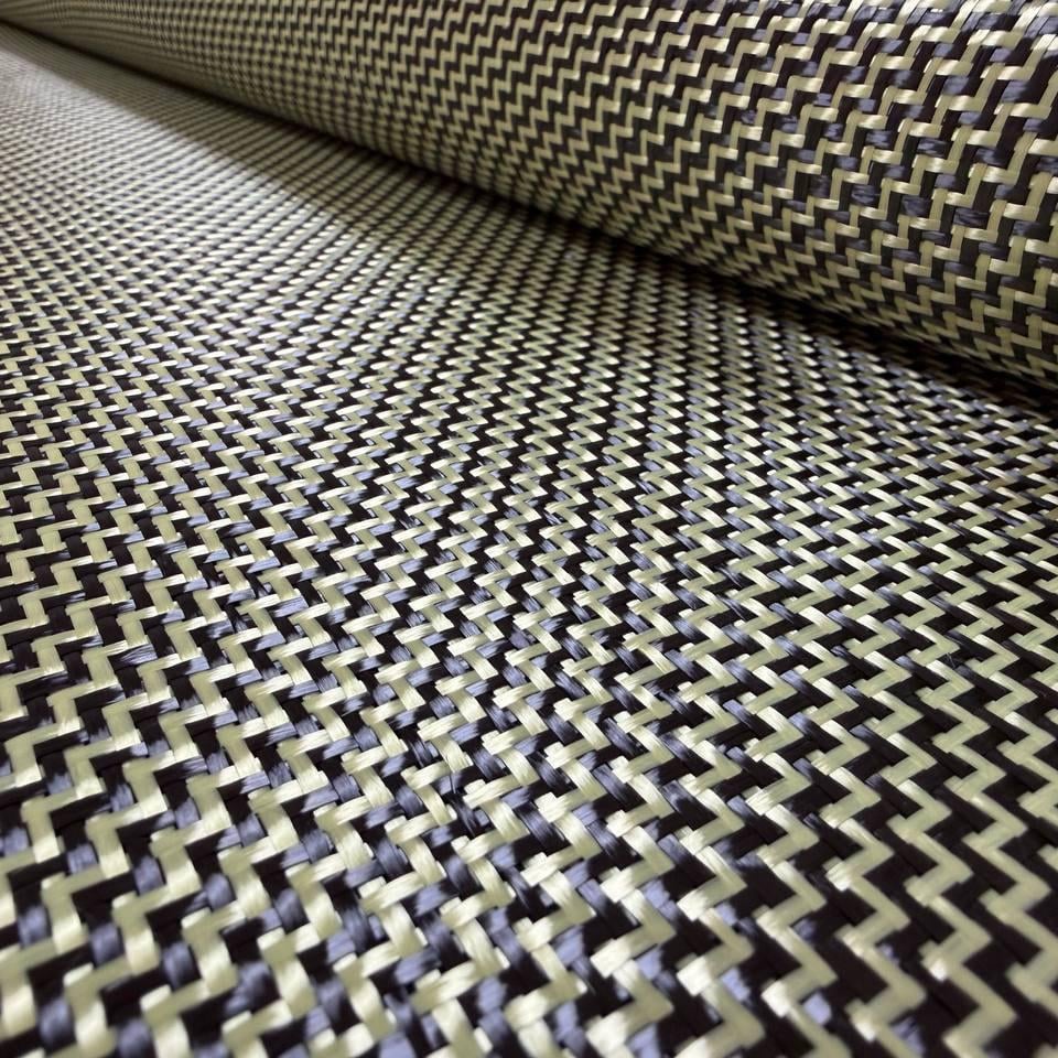 Тканина арамідно-вуглецева ACWT165 165 г/м2 ширина 1200 мм 3K карбон/1000D арамід