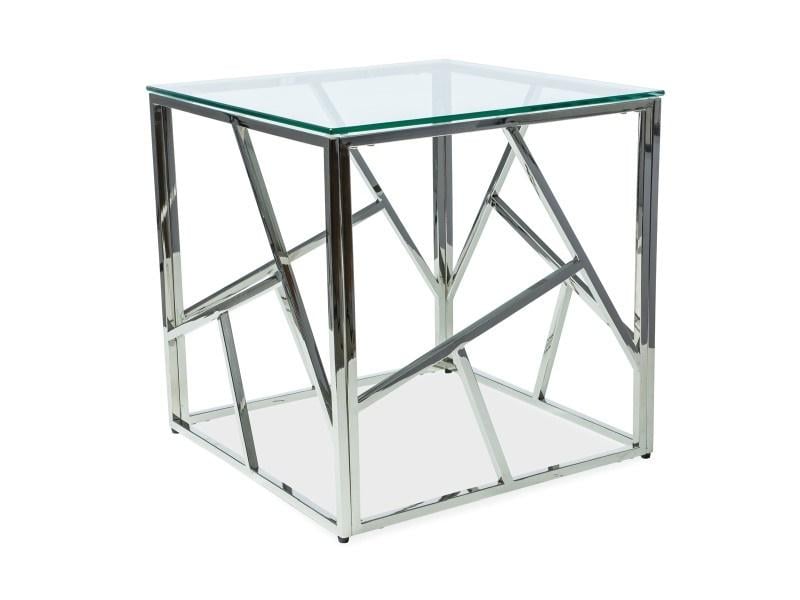 Журнальний стіл Signal Escada B 55х55 Прозорий/Срібний
