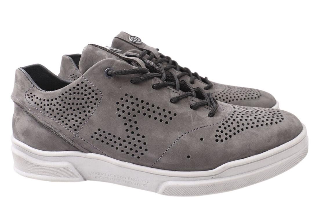 Кроссовки мужские Samas из кожи-нубука на низком ходу на шнуровке р. 40 Серый (20-21LTCP)