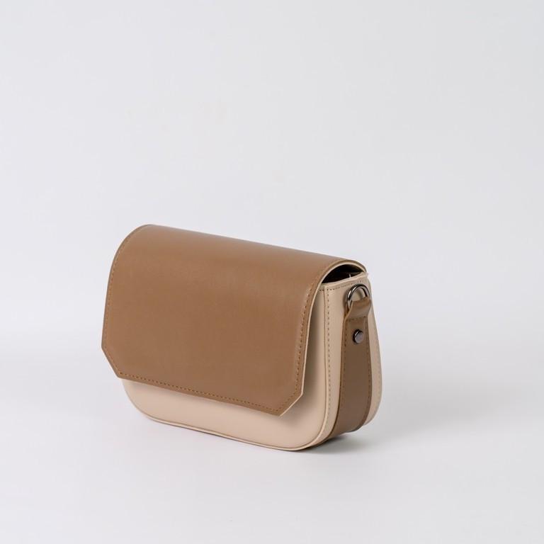 Сумка женская XENIA № 11-22 кросс-боди из глаткой экокожи Бежевый/Коричневый - фото 2 Сумка женская XENIA № 11-22 кросс-боди из глаткой экокожи Бежевый/Коричневый - фото 2