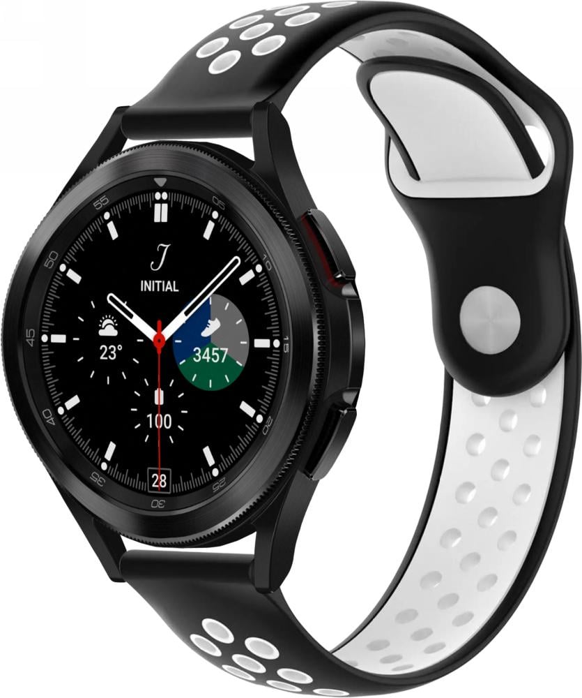 Ремінець Sport для Galaxy Watch 4 Classic 46 мм Black White (22982-1E) Ремінець Sport для Galaxy Watch 4 Classic 46 мм Black White (22982-1E)