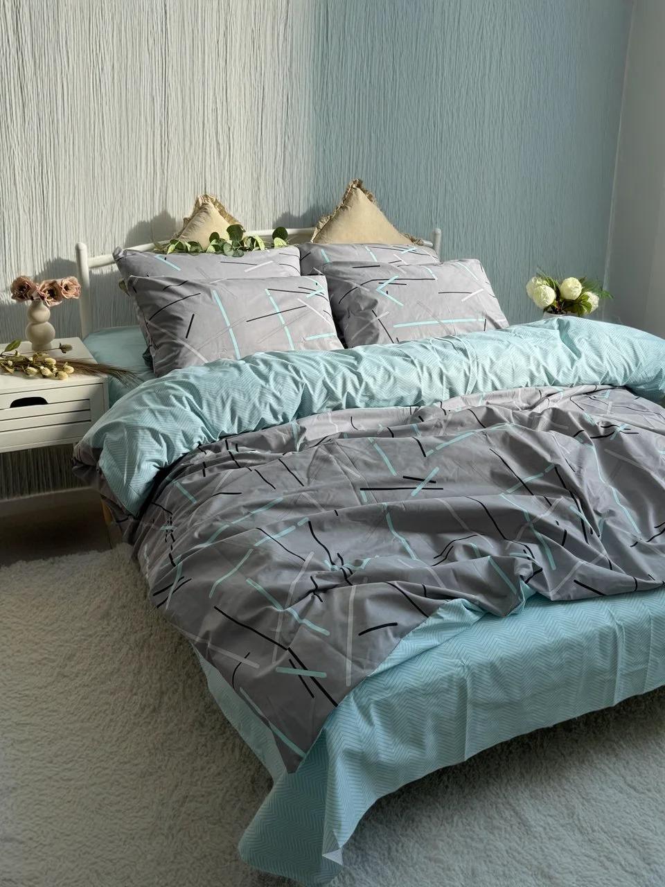 Комплект постельного белья евро Кейптаун хлопковый 200х220 см Серый (28822222)