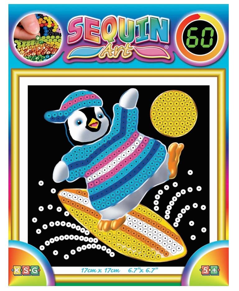 Детская картина из блесток Sequin Art 60 Пингвин 17х17 см от 5 лет (SA1328)