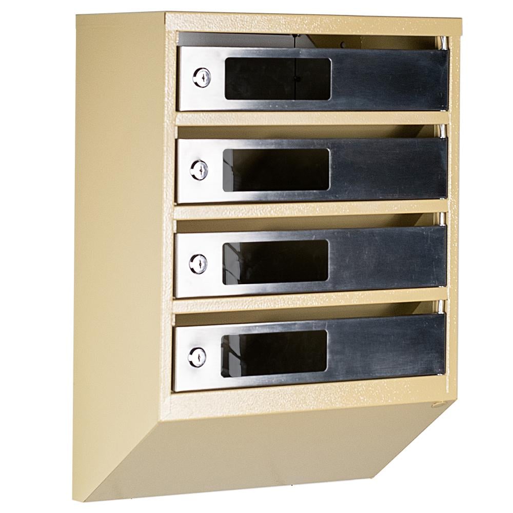 Ящик почтовый многосекционный ЯП04C Бежевый/Нержавеющая сталь (24061108)