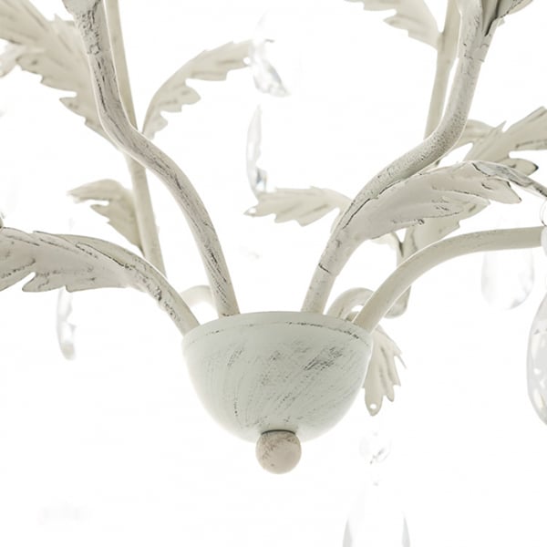 Люстра Flora с листочками и кристаллами на 1 лампу Белый (SM005) - фото 2 Люстра Flora с листочками и кристаллами на 1 лампу Белый (SM005) - фото 2