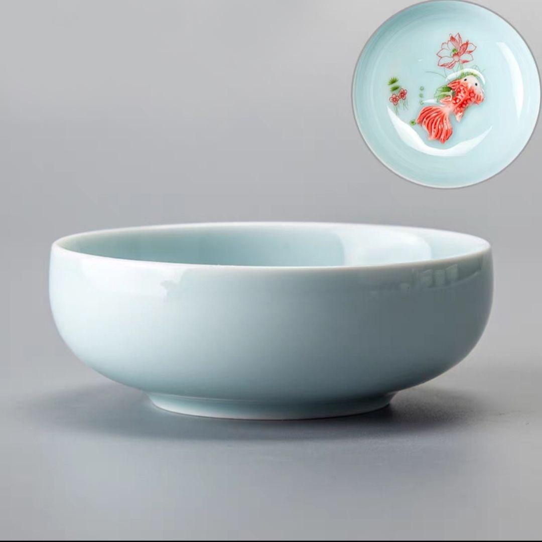 Пиала для чая с рыбкой керамическая 60 мл Голубой - фото 2 Пиала для чая с рыбкой керамическая 60 мл Голубой - фото 2