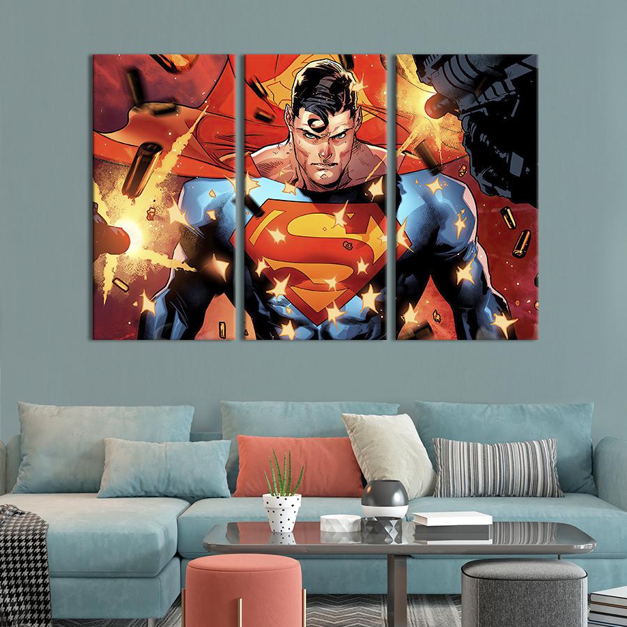 Модульная картина триптих Superman 78x48 см (750-31) Модульная картина триптих Superman 78x48 см (750-31)