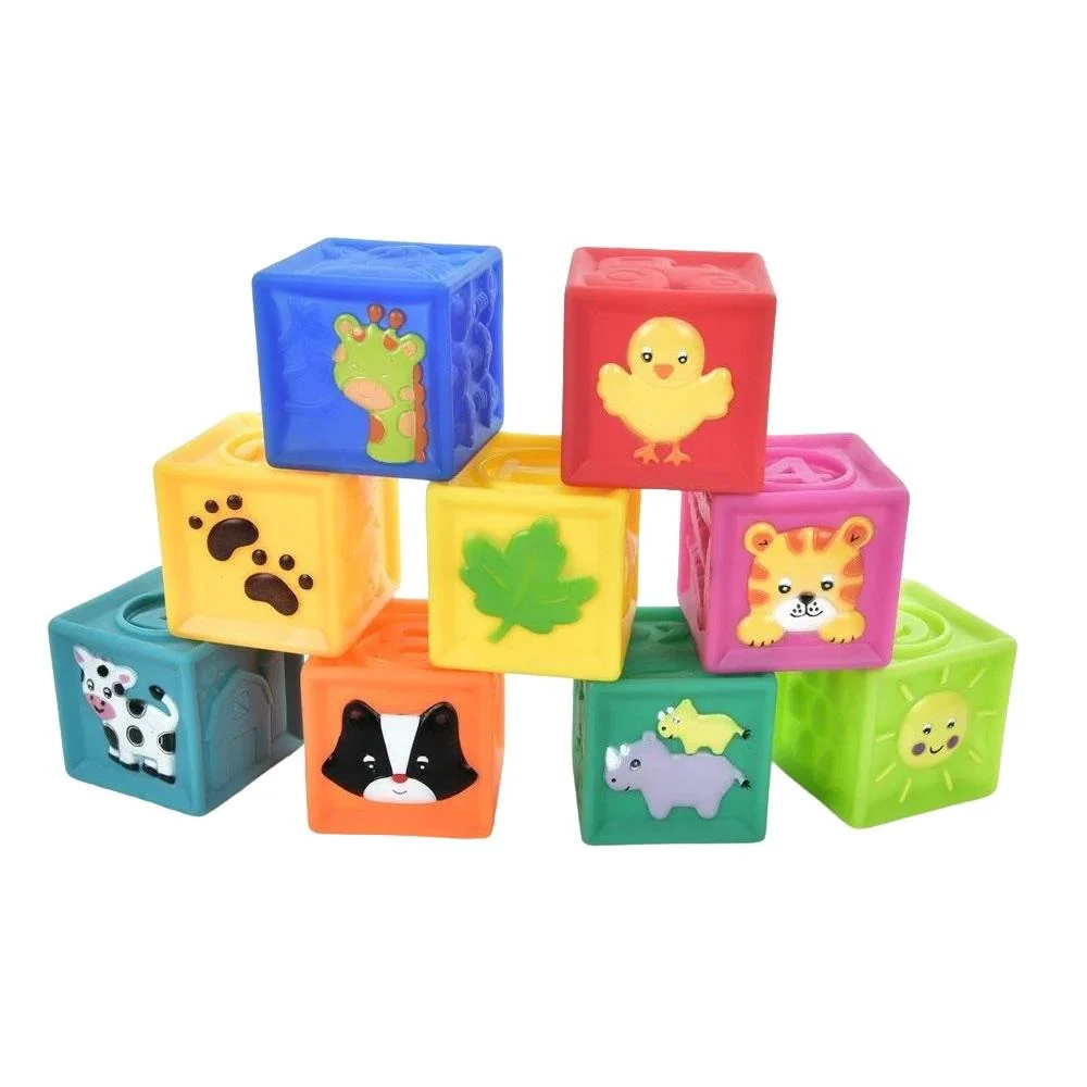 Кубики дитячі Bambi 628-12 набір для купання цифри/тварини/рослини 9 шт. (2857999808)
