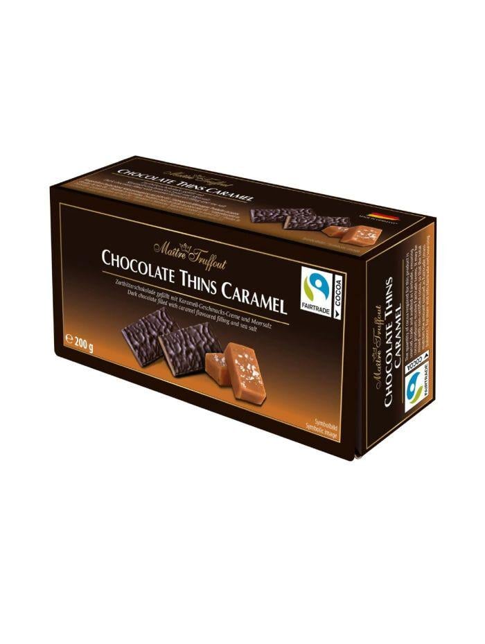 Плитки черного шоколада Maitre Truffout Chocolate Caramel Соленая карамель 200 г