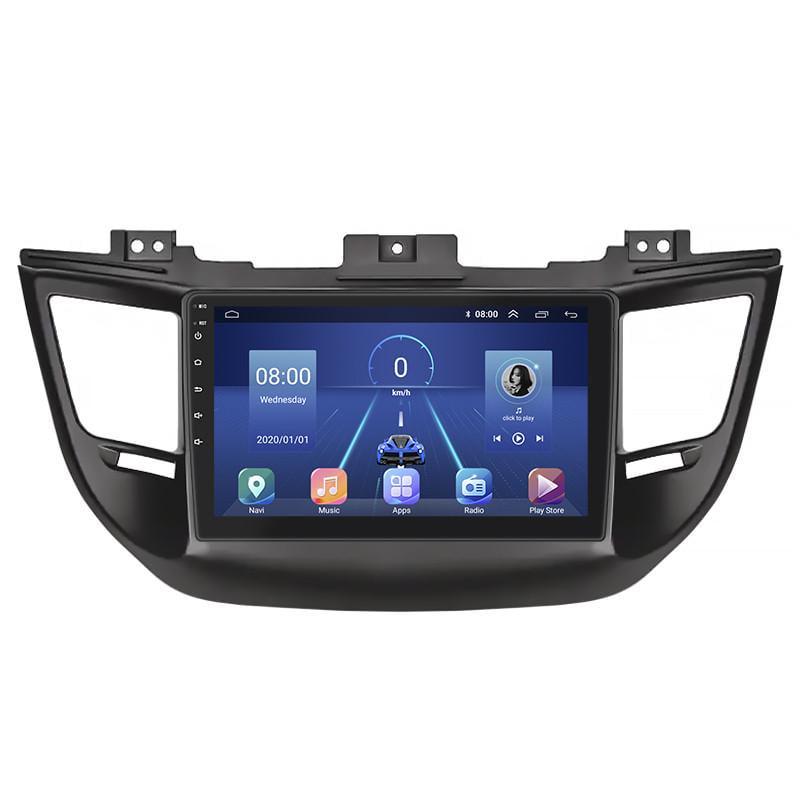 Автомагнитола штатная Lesko для Hyundai Tucson III 2015-2018 9" 4/32Gb 4G Wi-Fi GPS Top MOB