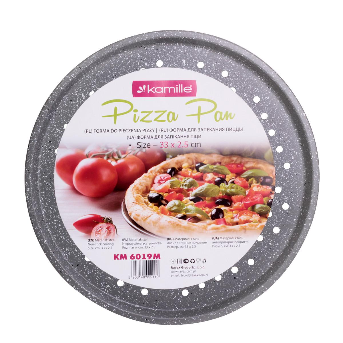 Форма для запікання піци з антипригарним покриттям Kamille КМ-6019М із вуглецевої сталі 33х12,5 см Сірий графіт (150-84-6019М) Форма для запікання піци з антипригарним покриттям Kamille КМ-6019М із вуглецевої сталі 33х12,5 см Сірий графіт (150-84-6019М)