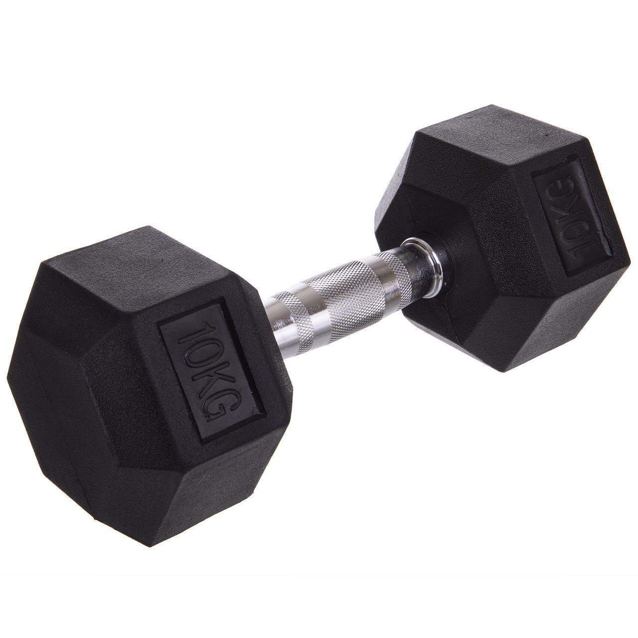 Гантель цільна SP-Planeta SC-8013-10 шестигранна гексагональна гумова 10 кг (2532859849) - фото 1 Гантель цільна SP-Planeta SC-8013-10 шестигранна гексагональна гумова 10 кг (2532859849) - фото 1