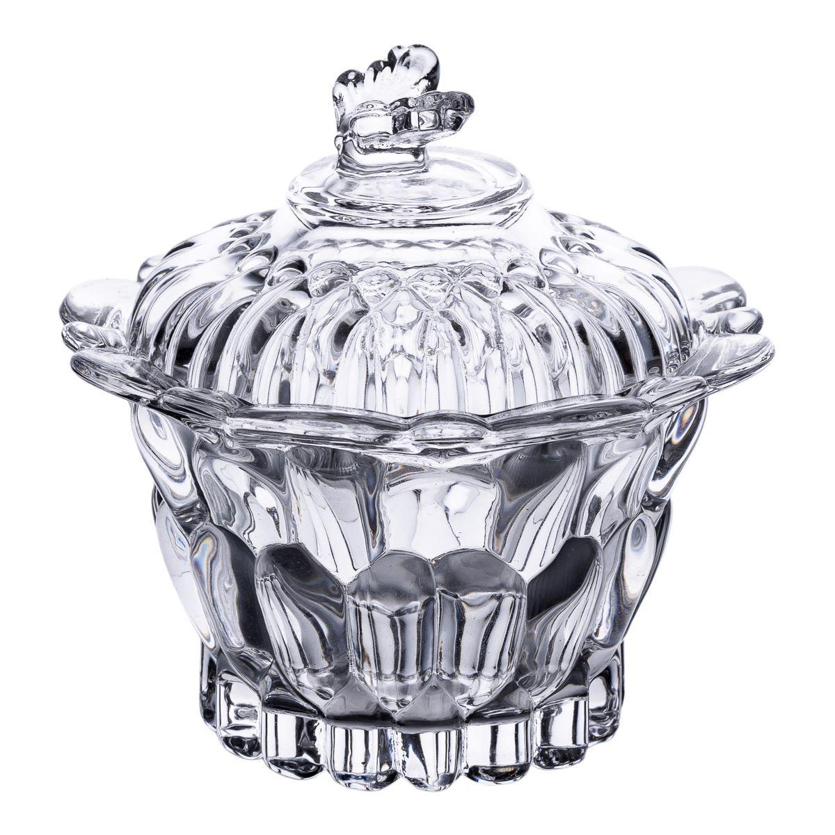 Конфетница стеклянная с крышкой HP-4-113 Ø9 см Прозрачный (A-034126)