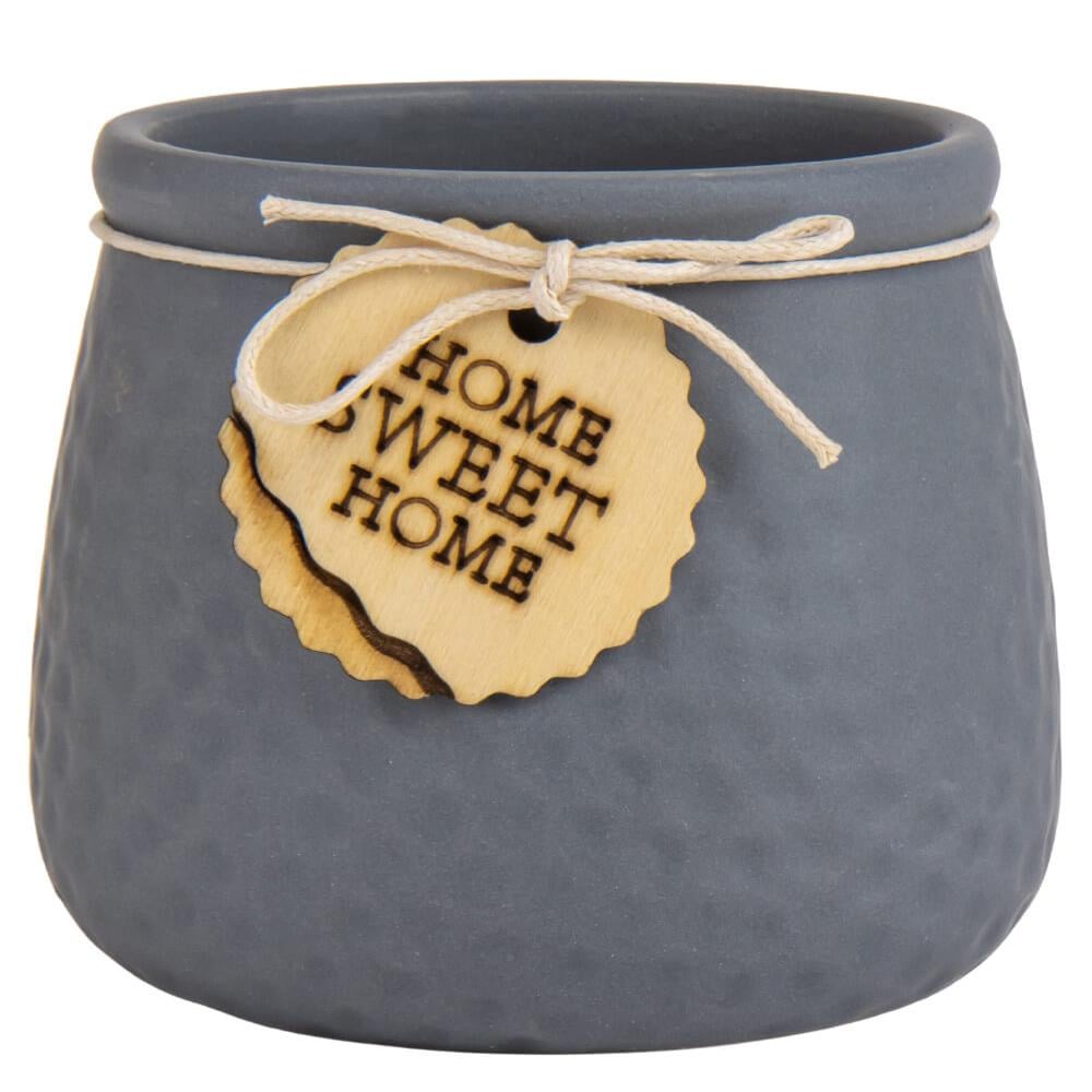 Набор кашпо керамических Elisey "Home Sweet home" 9 см 4 шт. Серый (9053-009)
