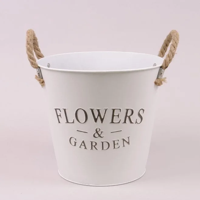 Кашпо металлическое с ручками Flora Flowers & Garden (37919)