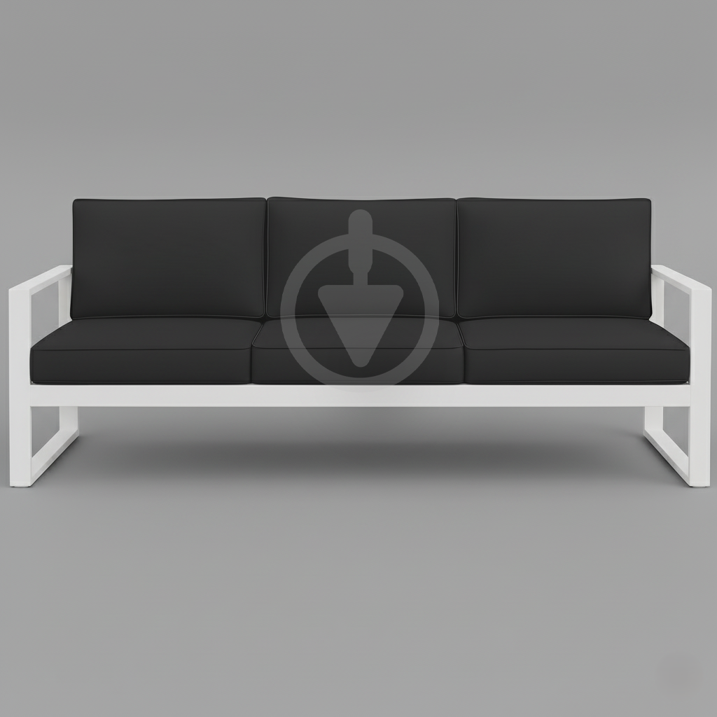 Диван металевий AVVS tech Бостон вуличний лофт з підлокітниками оксфорд 250 см Темно-сірий/Білий (30067098) - фото 2