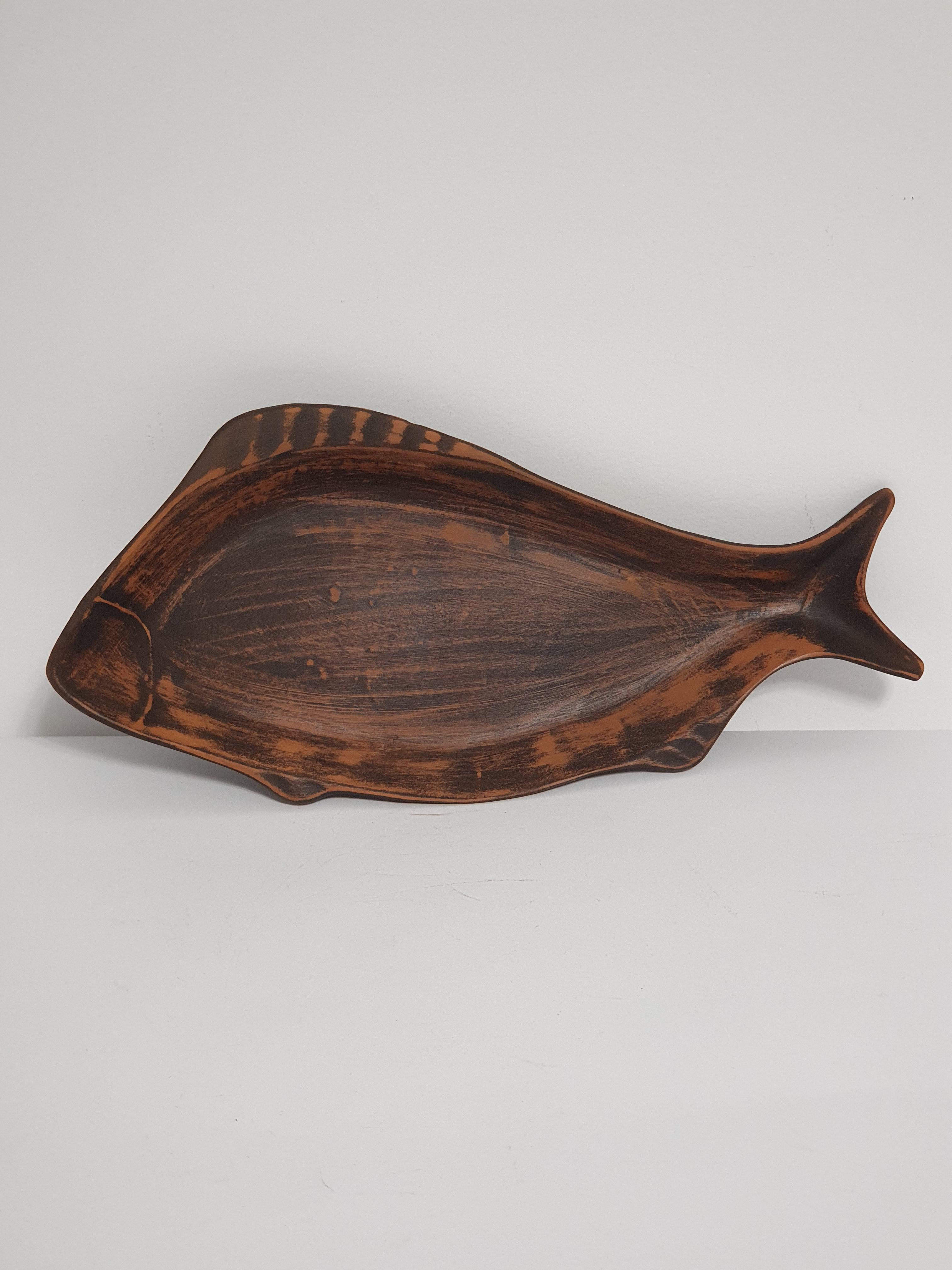 Блюдо для рыбы из красной глины (3878) - фото 3