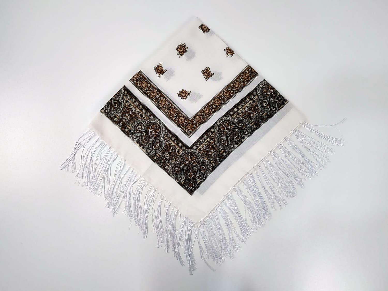 Платок украинский с тороками 80x80 см Белый (30070645)