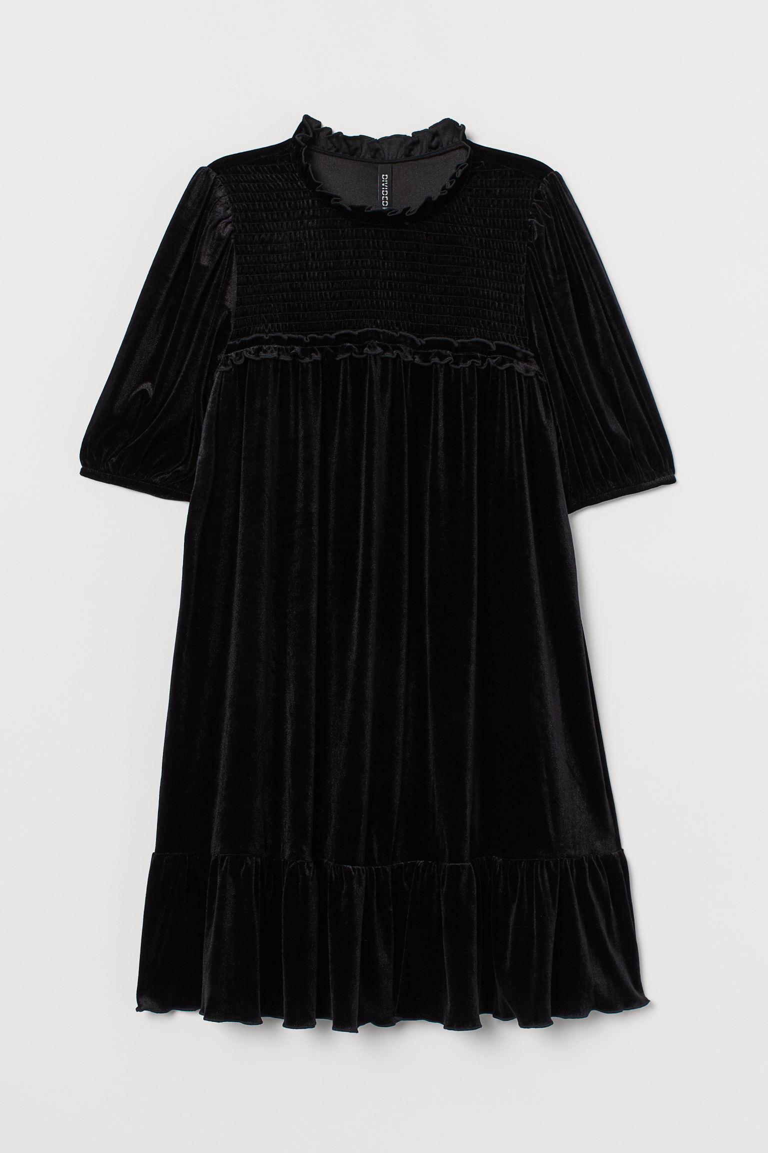 Платье велюр S Черный (9283522bar)