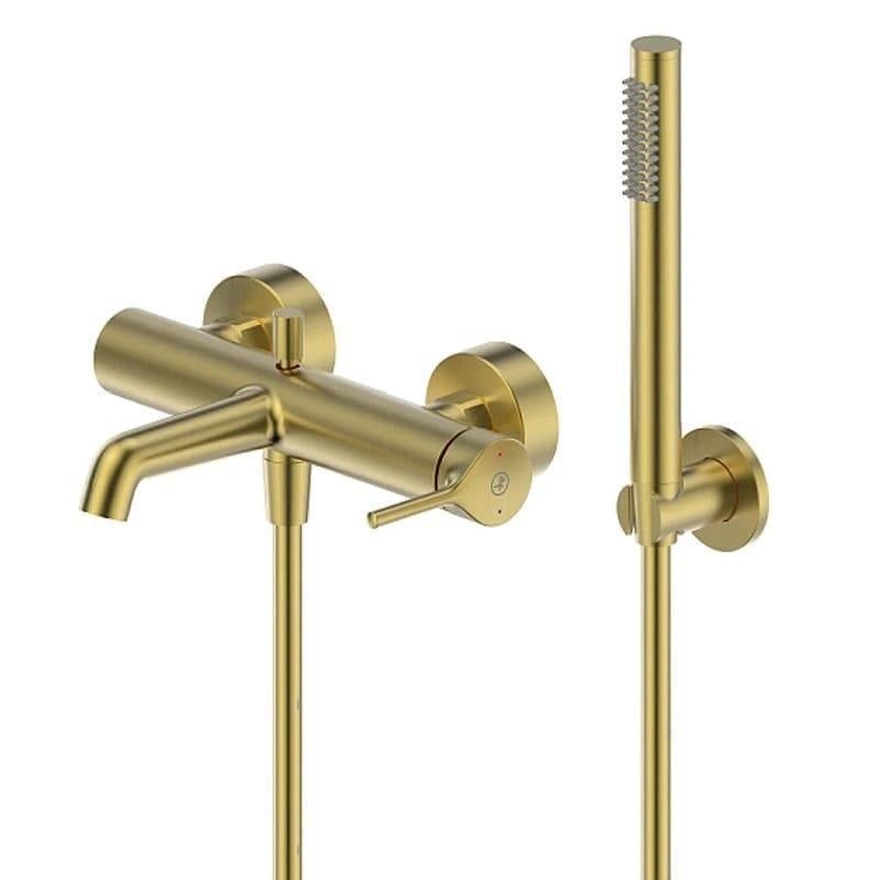 Смеситель для ванны KFA Armatura Silvia с душевой лейкой Золото брошенное (2034-520-31)