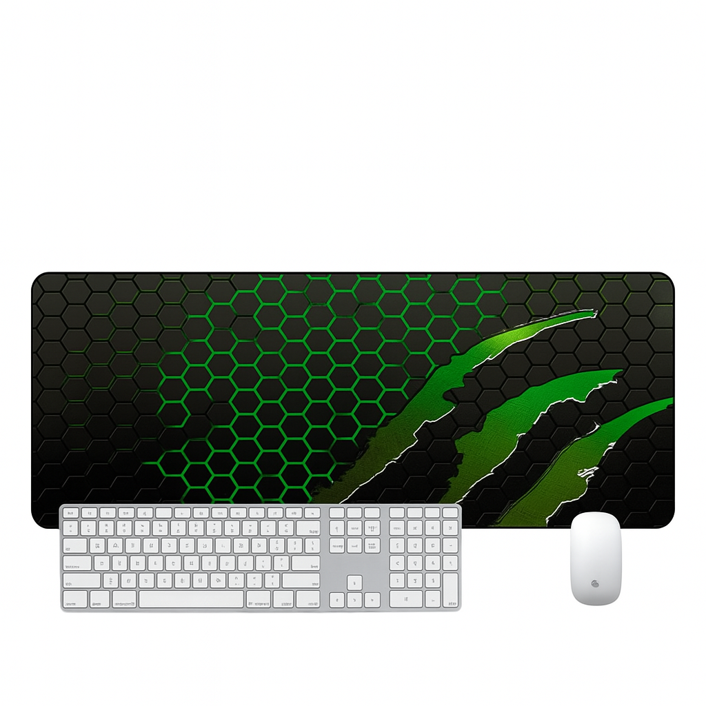 Килимок для миші ігровий Voltronic Honeycomb 300x800 мм 2 мм Чорний/Зелений (628353)