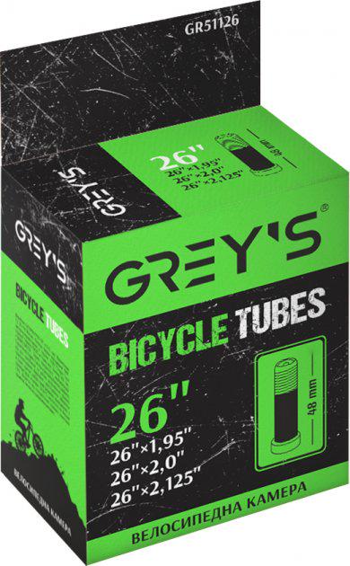 Камера велосипедная GREY'S 26"x1,95"-2,125" AV 48 мм