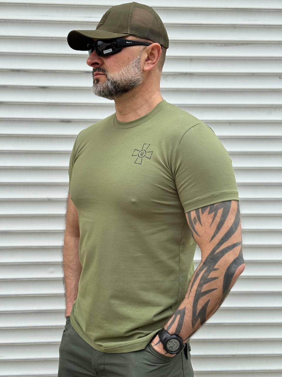 Футболка мужская военная стрейч-кулир р. 46 Олива (26869275)