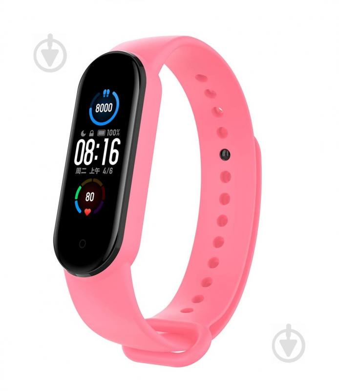 Ремешок для Mi Band 5 силиконовый BeWatch Ми Бенд Розовый (1540611)