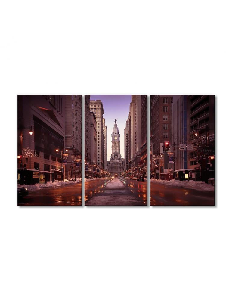 Картина модульная Сити-холл Филадельфии 3 модуля 60x90 см