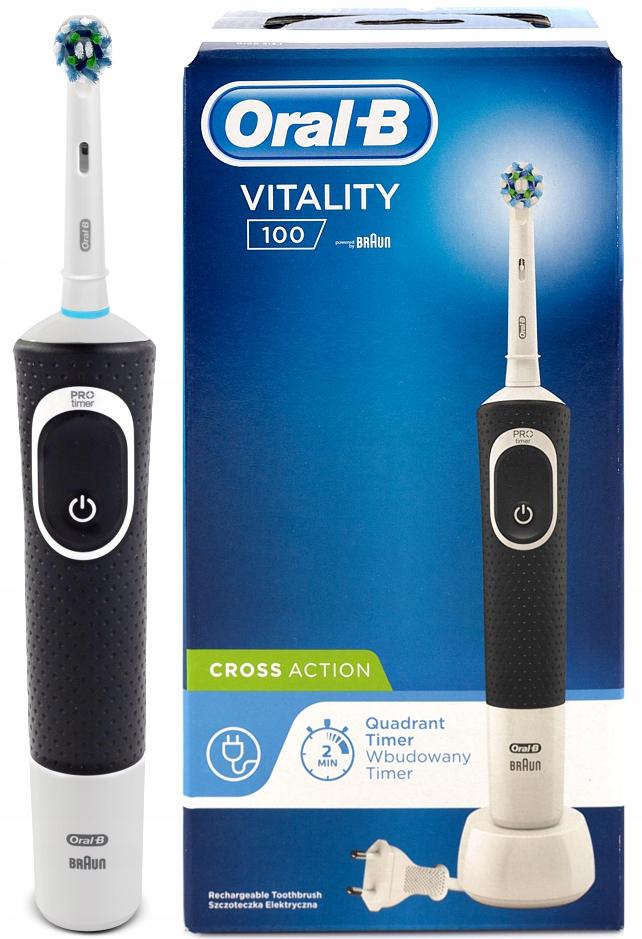 Электрическая зубная щетка Oral-B Braun Vitality Cross Action D100 Black (2463553) - фото 1