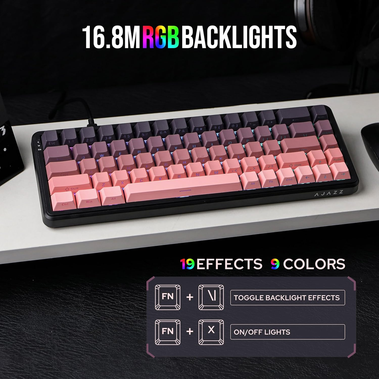 Клавиатура проводная AJAZZ AK680 MAX Flagship Edition Magnetic Switch Pink Black (2000172) - фото 8 Клавиатура проводная AJAZZ AK680 MAX Flagship Edition Magnetic Switch Pink Black (2000172) - фото 8