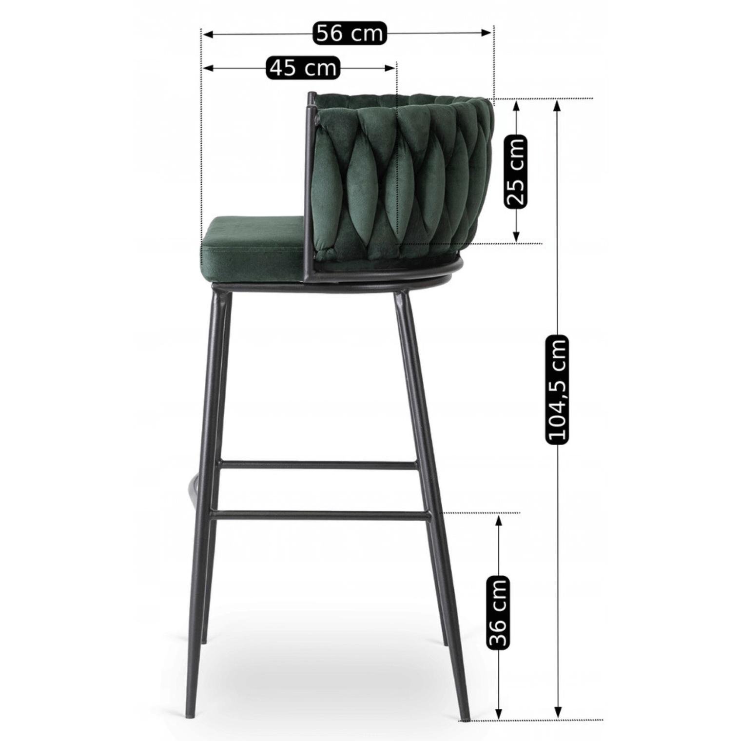 Барный стул Mebel Elite FLORES Welur Зеленый (ME.FLORES/Z/CZ/V/H) - фото 2 Барный стул Mebel Elite FLORES Welur Зеленый (ME.FLORES/Z/CZ/V/H) - фото 2