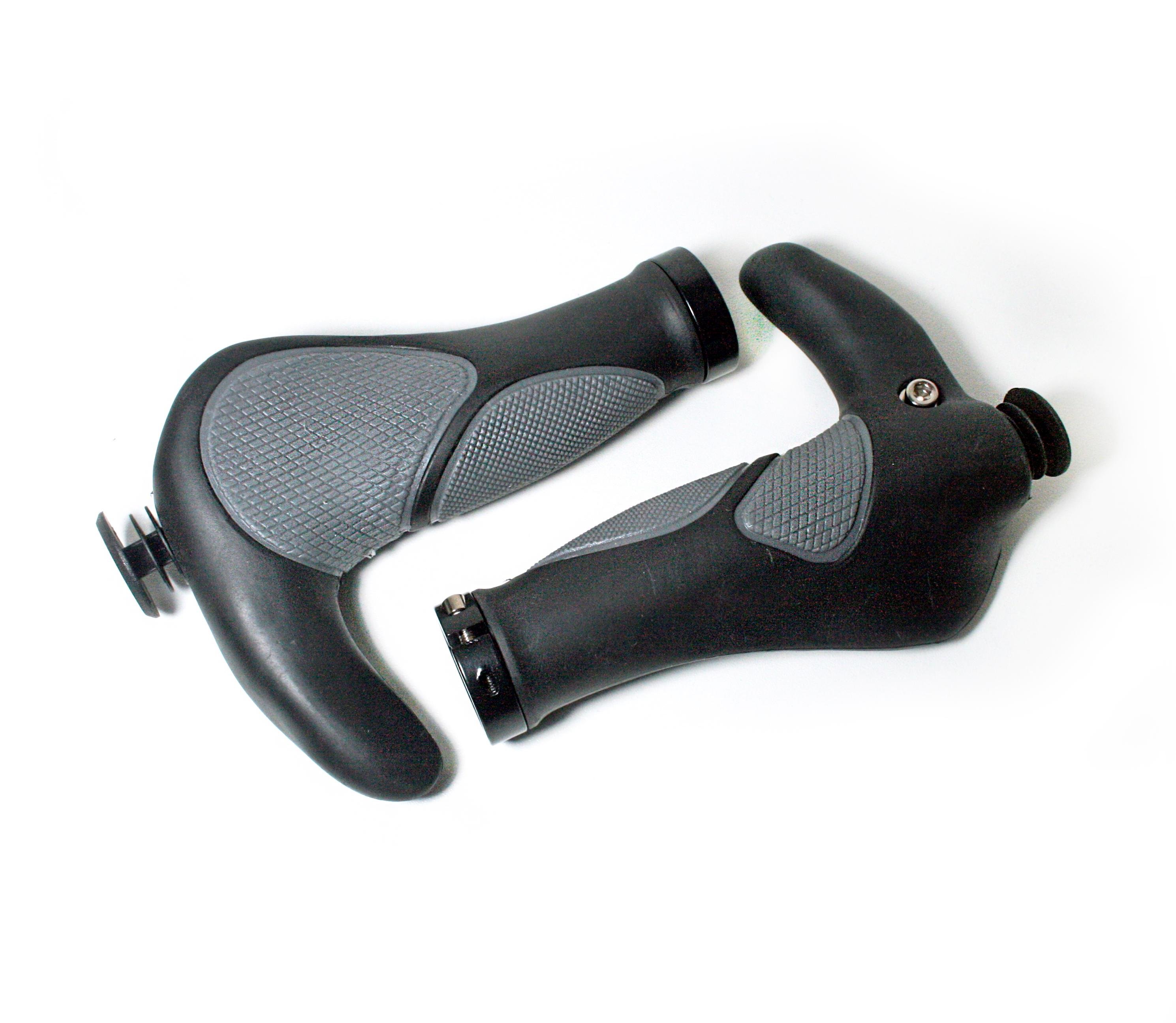 Грипсы эргономичные с рогами с алюминиевым замком 130 мм Серый (G0000525)