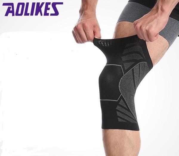 Наколінник Aolikes еластичний фіксатор суглоба 1 шт. L Чорний (01229) - фото 4