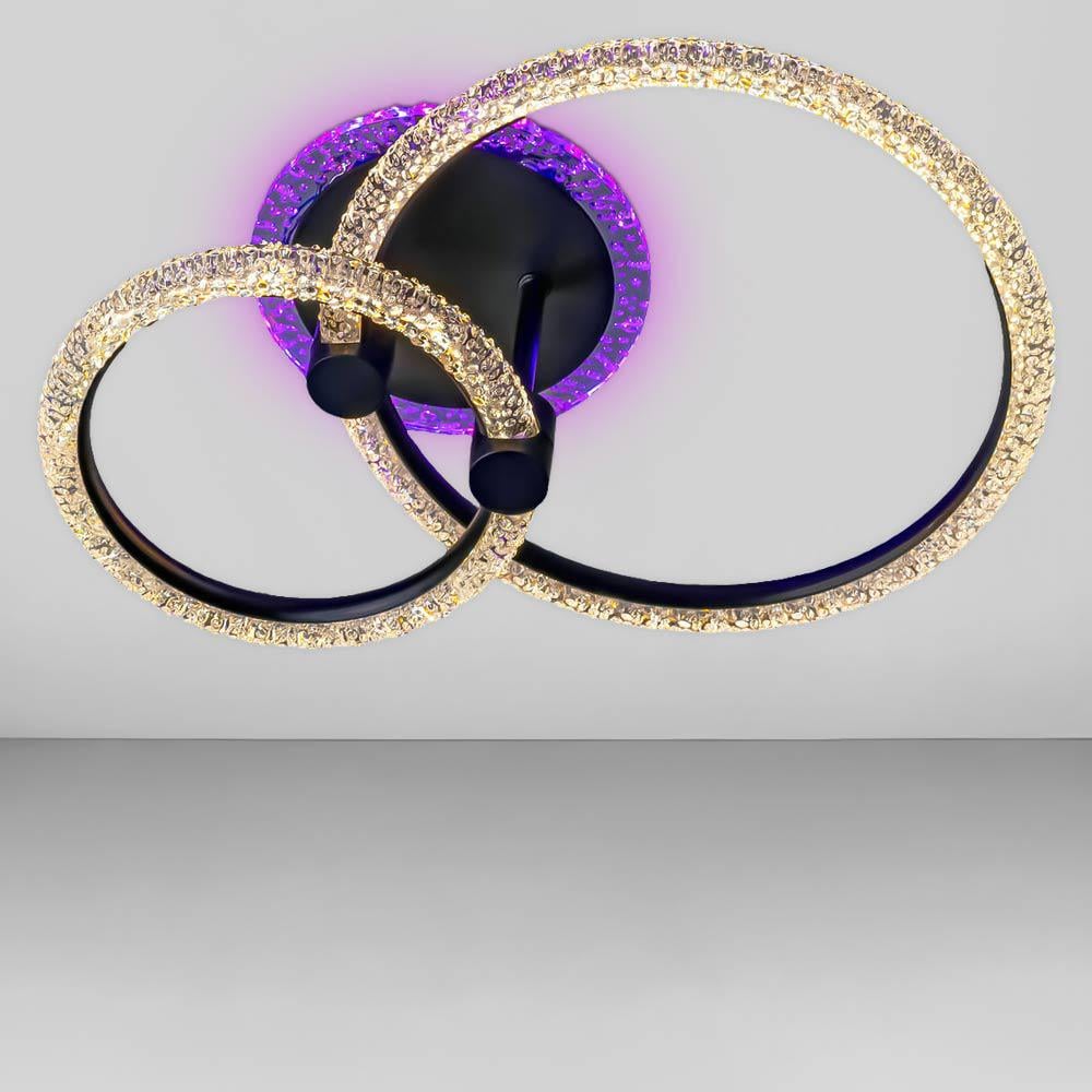 Люстра потолочная светодиодная SC-19383/2C BK PK/BU/PL 48W/8W 390х280х160 мм Черный