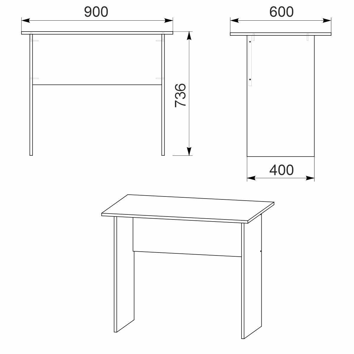 Стол письменный Компанит МО-3 прямоугольный 90x74x60 см Ольха - фото 2