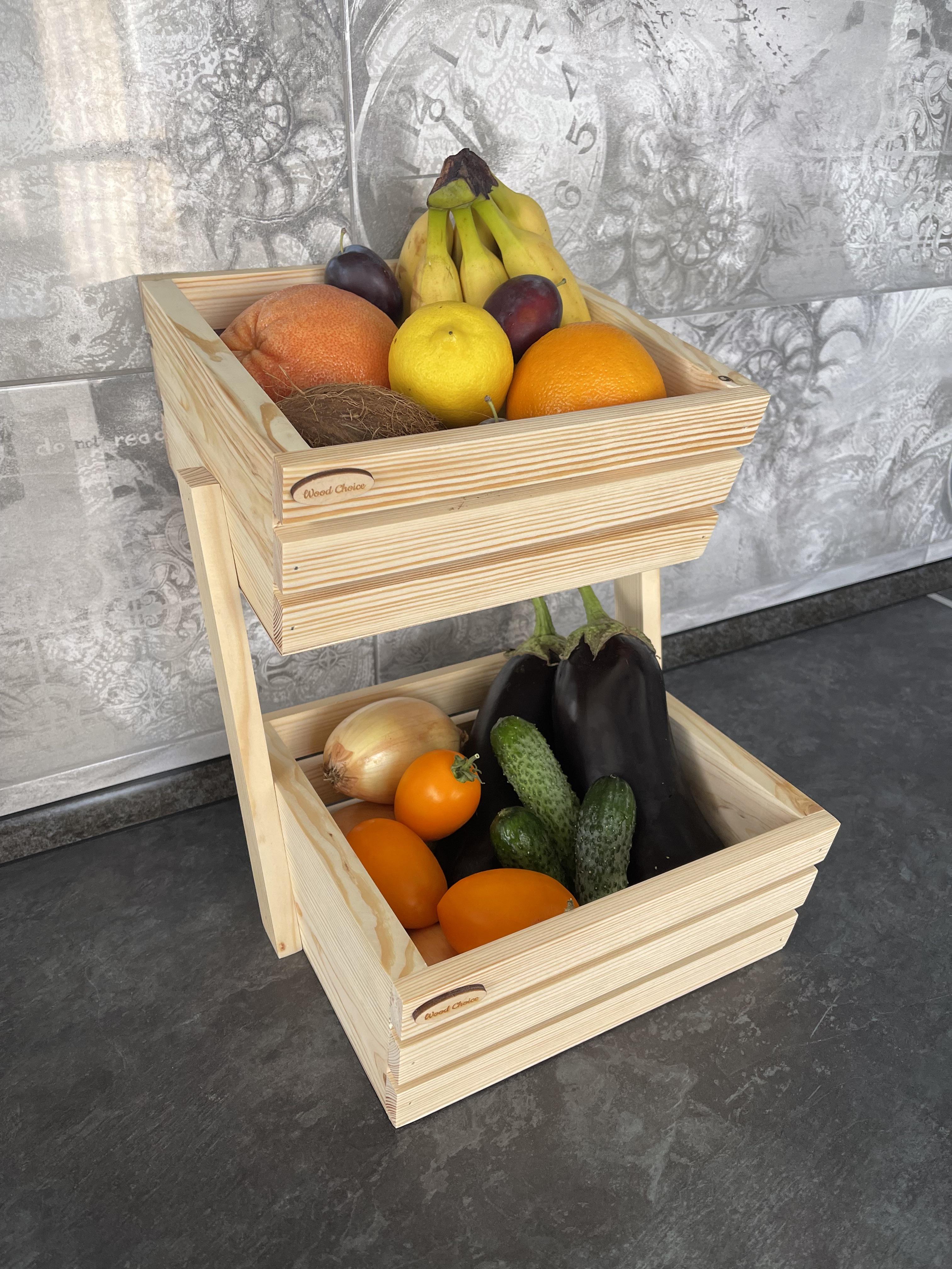 Ящик-фруктовница деревянная 2 яруса эко (8278532) - фото 4 Ящик-фруктовница деревянная 2 яруса эко (8278532) - фото 4