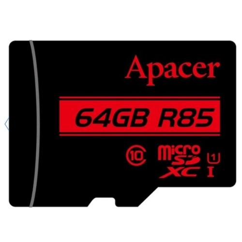 Карта памяти Apacer microSDXC UHS-I Class 10 64 GB + SD адаптер (00-00004332)