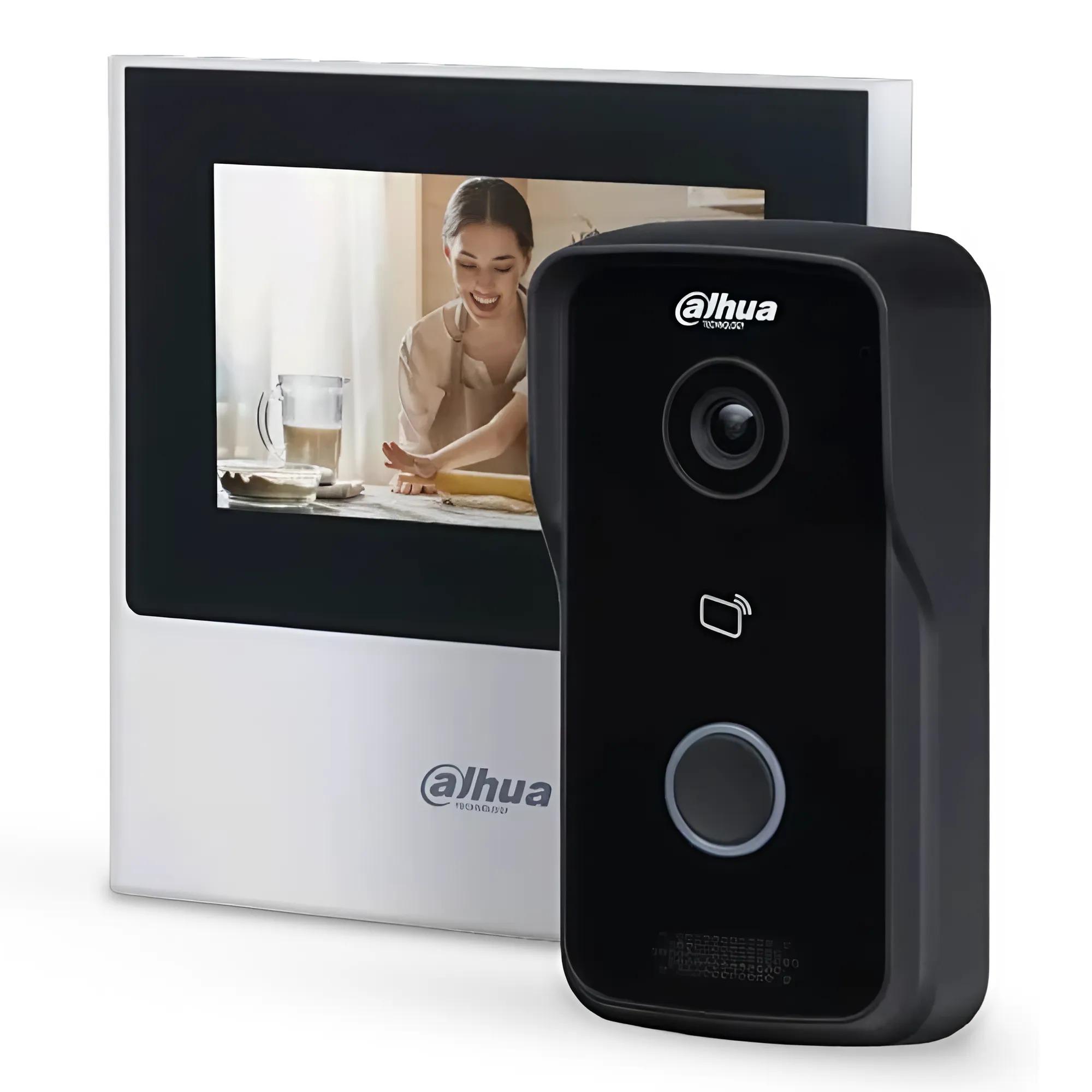 Комплект видеодомофона Dahua Mини DHI-VTH2611L-WP с DHI-VTO2111D-P-S3 и защитой IP65 Белый (26449797)