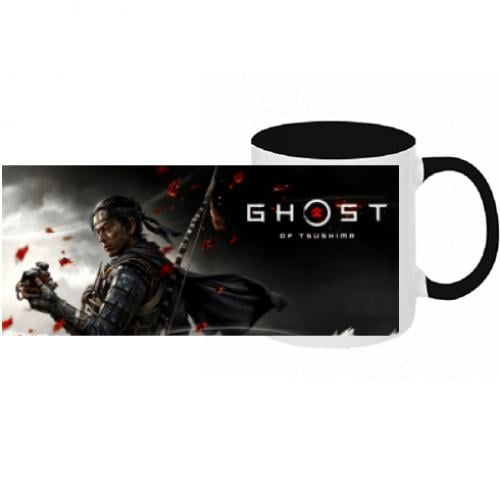 Чашка двухцветная с полной запечаткой Ghost of Tsushima 320 мл Черно-белый (5400110-17-116718)