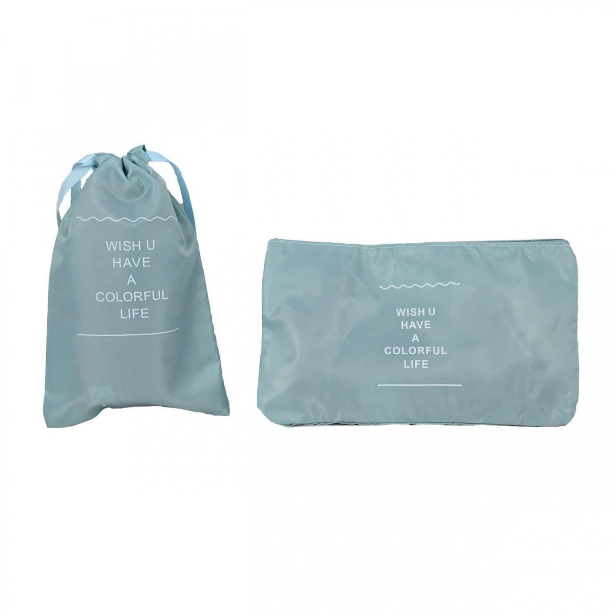 Набір дорожніх органайзерів 9в1 з нейлону для валізи та дому Бірюзовий (КДО-40-65) - фото 5 Набір дорожніх органайзерів 9в1 з нейлону для валізи та дому Бірюзовий (КДО-40-65) - фото 5