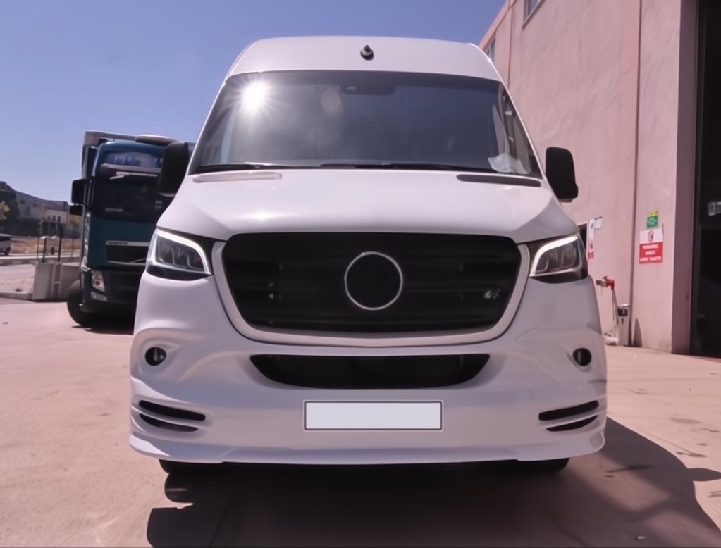 Накладка на передній бампер Meliset для Mercedes Sprinter 2018 р Під фарбування 74203 - фото 3