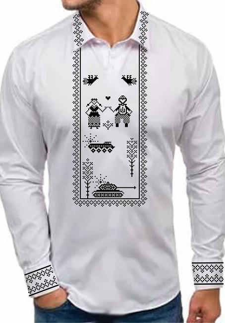 Заготовка для вишивки нитками або бісером сорочка СЧД-444 домоткане полотно Заготовка для вишивки нитками або бісером сорочка СЧД-444 домоткане полотно