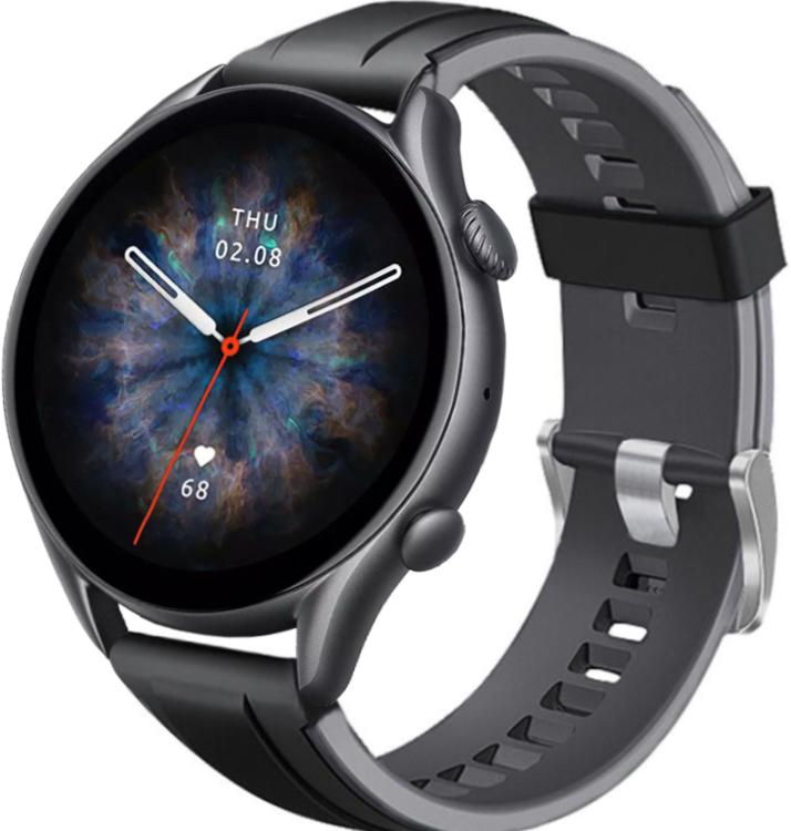 Ремешок Coholl для Amazfit GTR 3 Black Grey (25478-53)